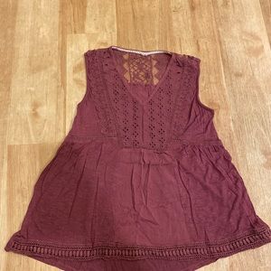 Maroon Lace Tank top